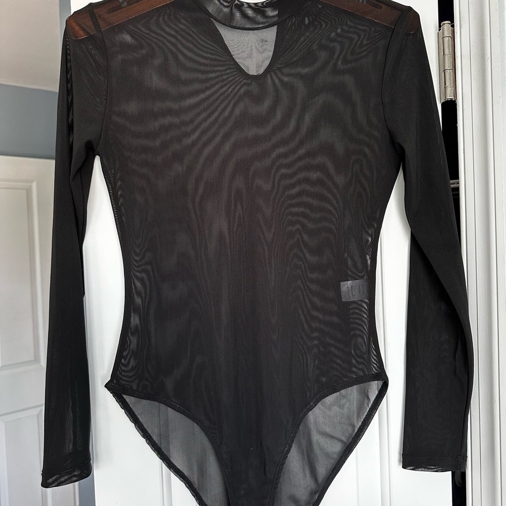 Charlotte Russe Black Sheer Bodysuit